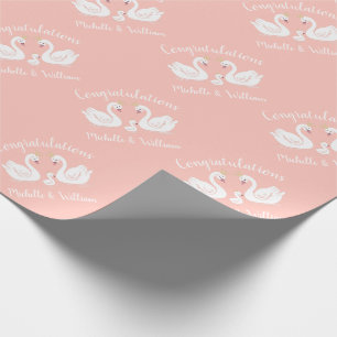 Swan Baby Shower Wrapping Paper