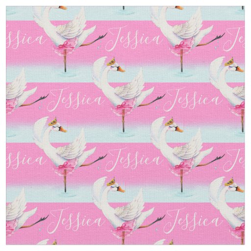 Swan ballerina ballet dancer name patterned fabric