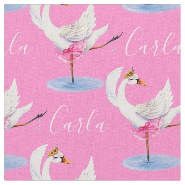 Swan ballerina ballet dancer name pink fabric (Close Up)