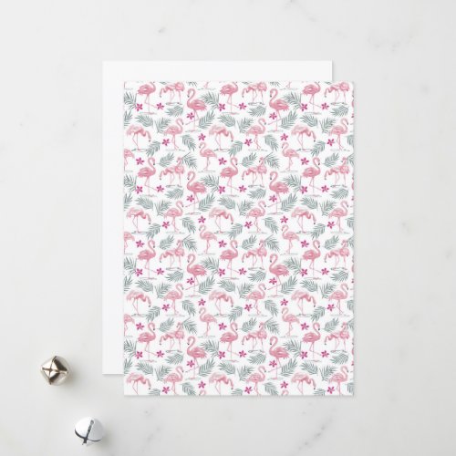 Swan Bird Repeated Pattern Holiday Card