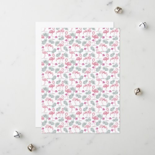 Swan Bird Repeated Pattern Holiday Card