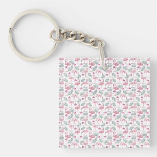 Swan Bird Repeated Pattern Keychain