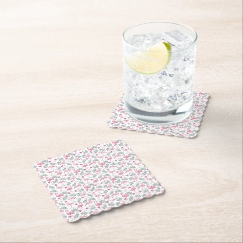 Swan Bird Repeated Pattern Paper Coaster