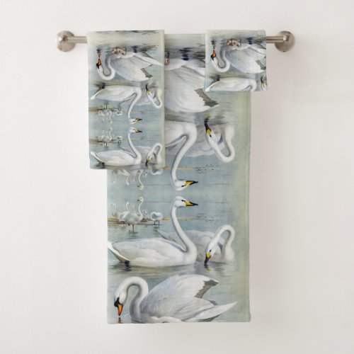 Swan Birds Cygnet Wildlife Animals Bath Towels