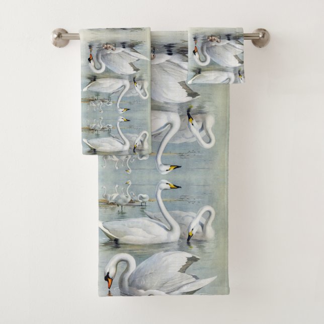 Swan Birds Cygnet Wildlife Animals Bath Towels (Insitu)