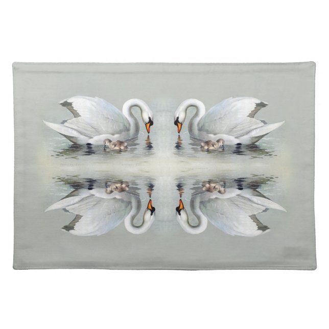 Swan Birds Cygnets Animals Wildlife Placemat (Front)