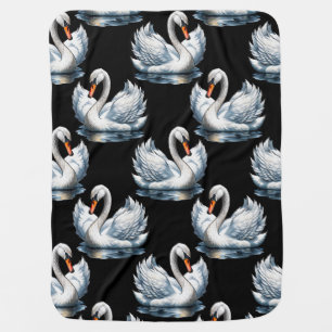 Swan Birds Pattern Design Baby Blanket