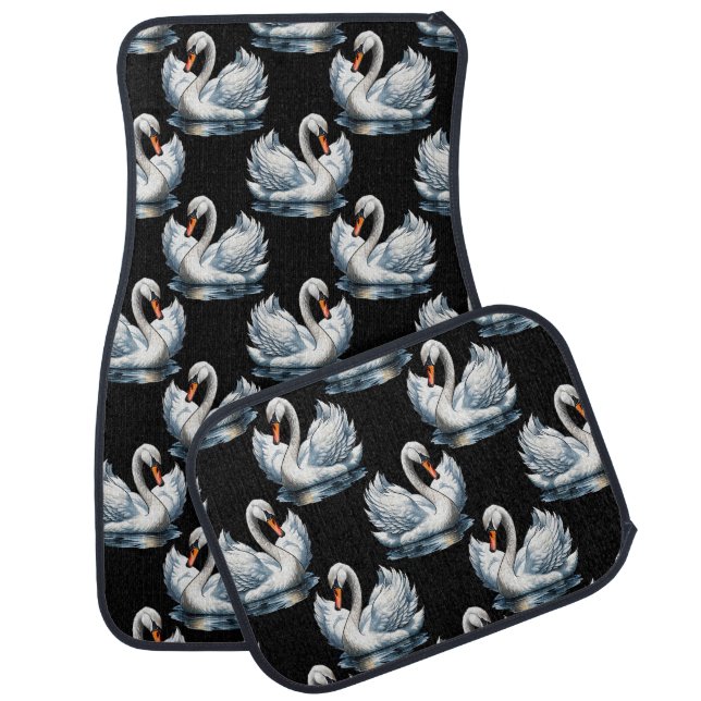 Swan Birds Pattern Design  Car Floor Mat (Set)