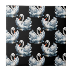 Swan Birds Pattern Design Ceramic Tile