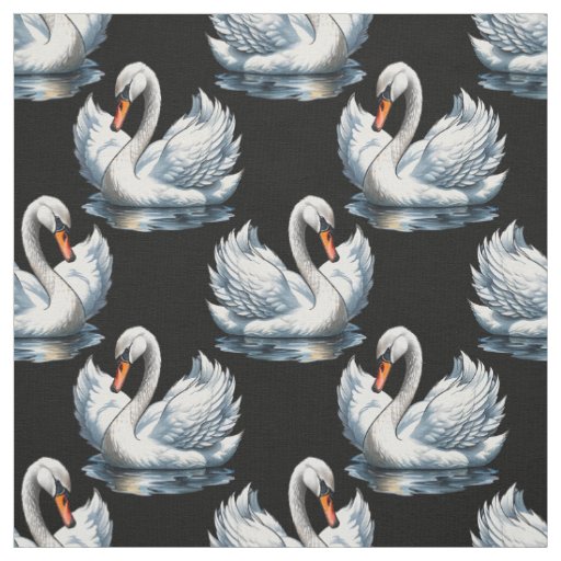 Swan Birds Pattern Design  Fabric