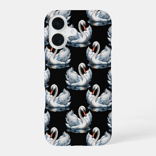 Swan Birds Pattern Design  Iphone Case (Back)