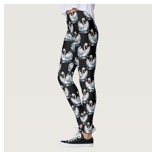 Swan Birds Pattern Design  Leggings (Creator Uploaded)
