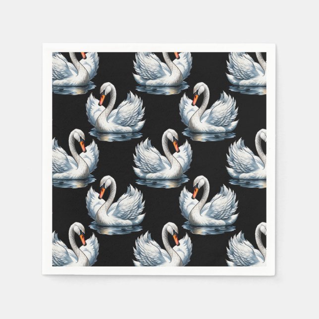 Swan Birds Pattern Design  Napkins (Front)