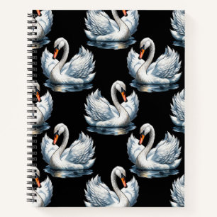 Swan Birds Pattern Design Notebook