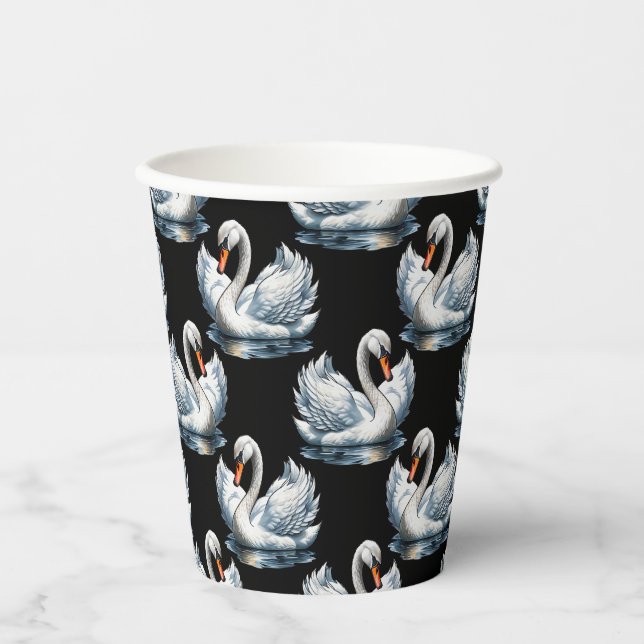 Swan Birds Pattern Design  Paper Cups (Front)