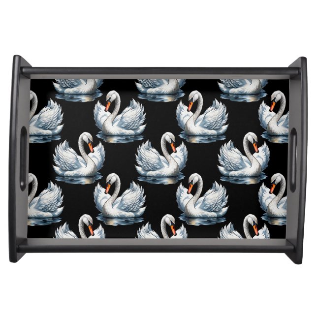 Swan Birds Pattern Design  Serving Tray (Front)