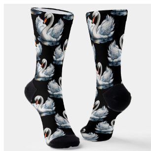 Swan Birds Pattern Design Socks