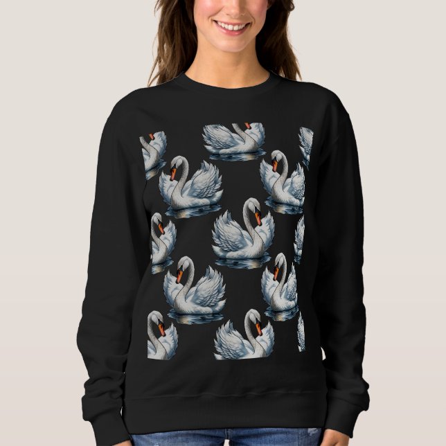Swan Birds Pattern Design  Sweatshirt (Front)