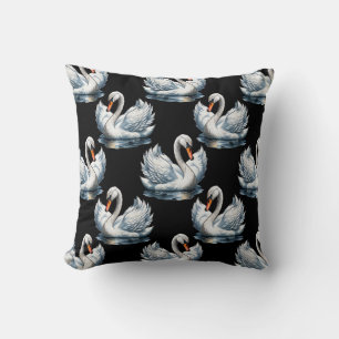 Swan Birds Pattern Design Throw Pillow