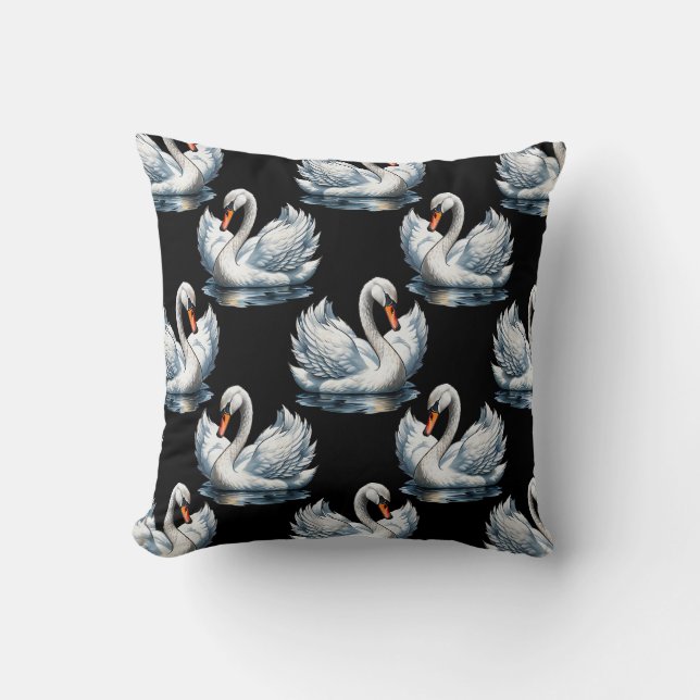Swan Birds Pattern Design  Throw Pillow (Front)