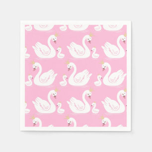 Swan Birthday Party Pink Napkins