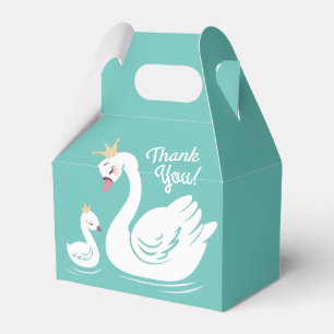 Swan Birthday Party Teal Favor Boxes