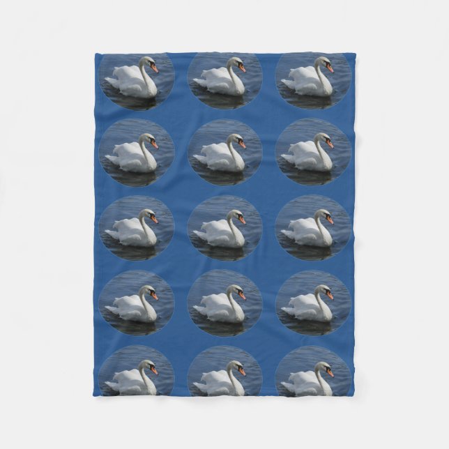 Swan Blue Fleece Blanket (Front)