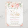 Swan Blush Pink Floral Gold Girl Baby Shower Invitation