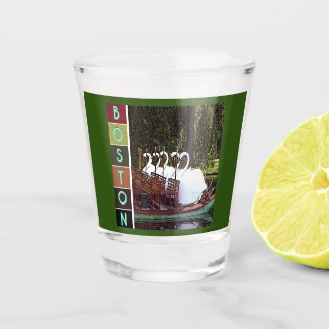 Swan Boats in Summer  Shot Glass (Front)