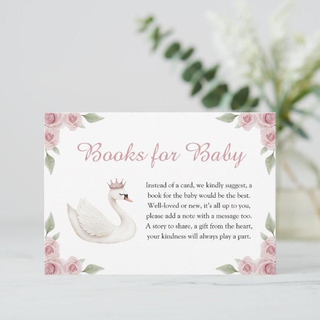 Swan Books for Baby Enclosure Card (Standing Front)
