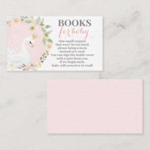 Swan Books for baby girl enclosure card
