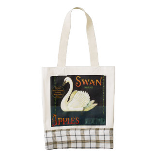 Swan Brand Apples Washington State Crate Label Zazzle HEART Tote Bag
