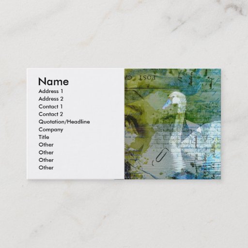 Customizable Swan Business Cards