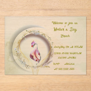 Swan chic MOTHER party Acrylic Invitations