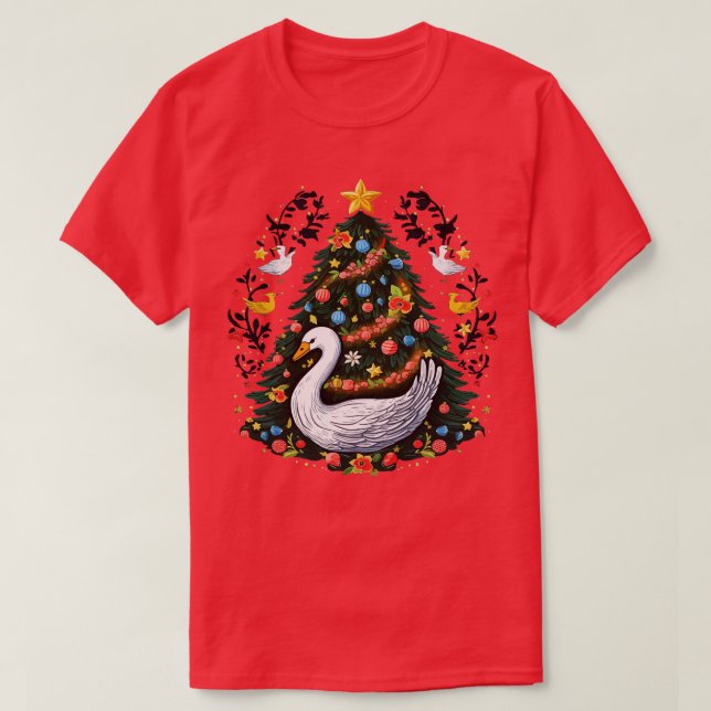 Swan Christmas T-Shirt (Design Front)
