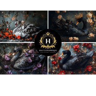 Swan Collage Decoupage Tissue Paper