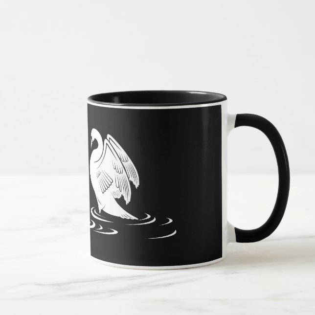 Swan Couple Black Mug (Right)