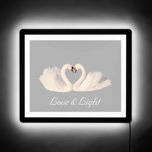 Swan Couple  Custom Love  Light Text Wedding LED Sign