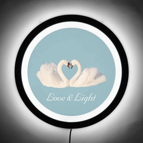 Swan Couple  Custom Love  Light Text Wedding LED Sign