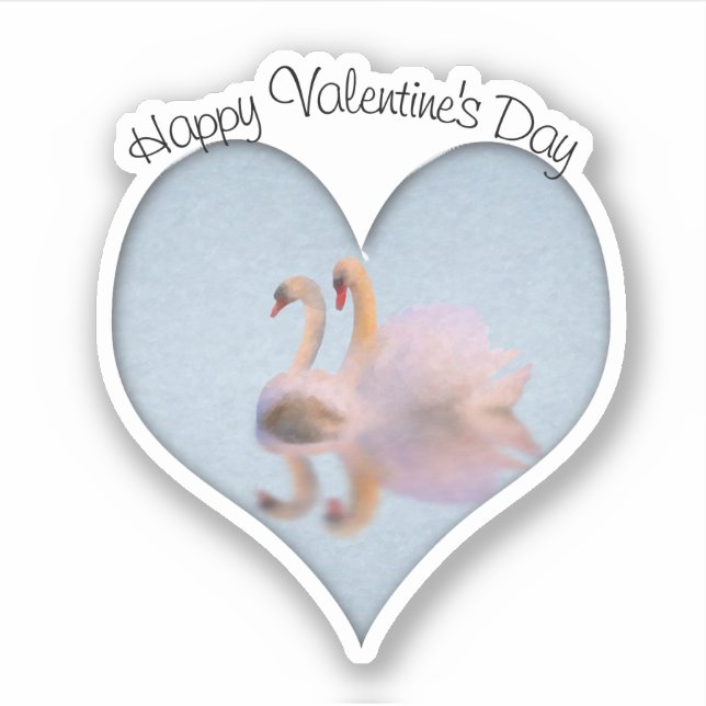 Swan Couple Life Partners Valentine  Sticker (Front)