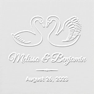 Swan Couple Wedding Save the Date Anniversary Embosser