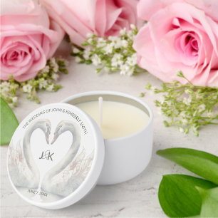 Swan Custom Wedding Soy Wax Favor Mini Candle Favors