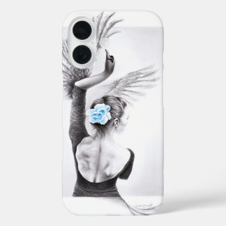 Swan dancing woman ballet Surreal drawing art iPhone 16 Case