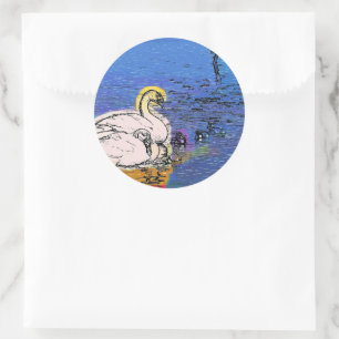 SWAN FAMILY CLASSIC ROUND STICKER
