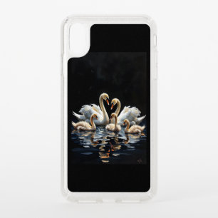 Swan Family on Black Lake Artwork Speck iPhone XS Max Case