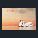 Swan family placemat<br><div class="desc">Swan family by beautiful sunset</div>