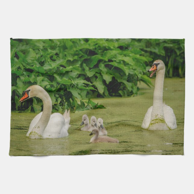 Swan Family Towel (Horizontal)