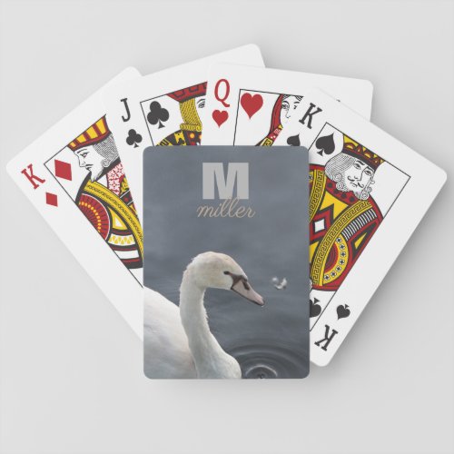 Swan  Feather Personalized Playing Cards