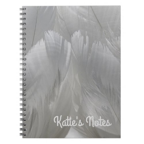 Swan Feathers Close_up Photograph Custom Notebook