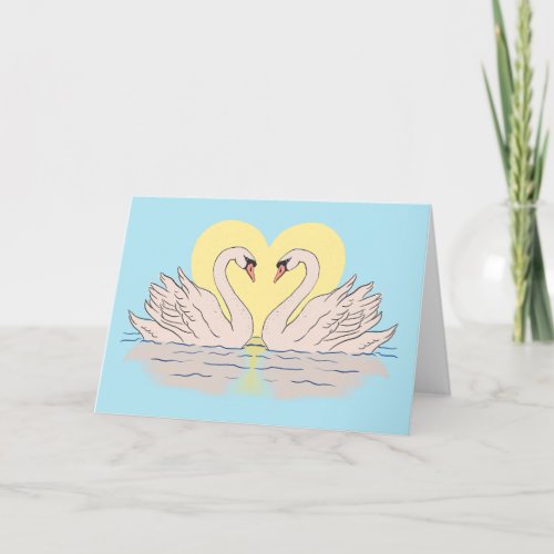 Swan Forever Boo Valentine Love Greeting Card